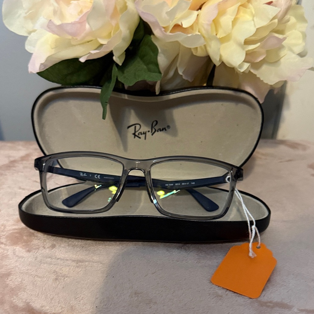 Ray-Ban blue earpieces and Gray Eyeglasses RB 7056